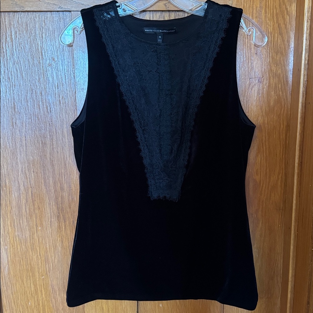 White House Black Market Black Velvet Tank Top